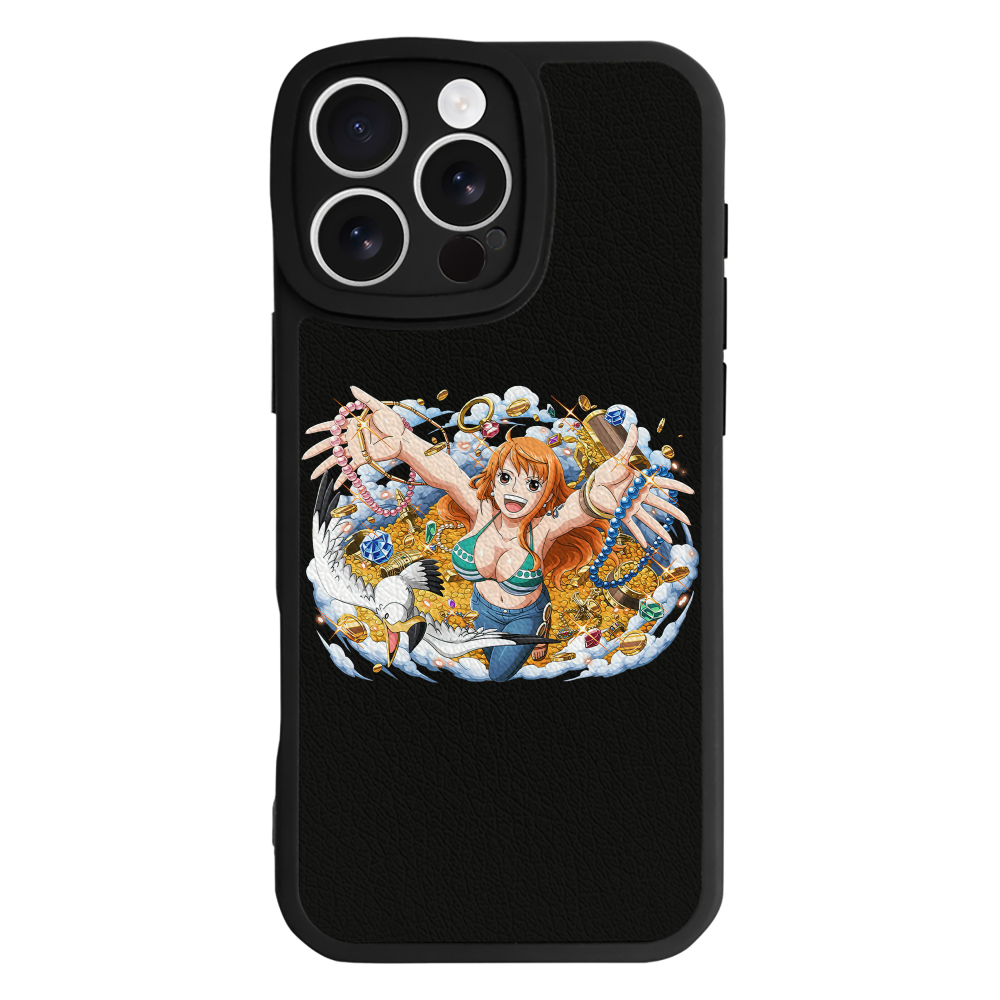 （画像用） ワンピース ナミ ONE PIECE Nami 【iPhone 16シリーズ対応】シリコンスマホケース（レザー調） 材質：シリコン